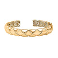 EverTrue Bronzella Collection Quilted Weave Textured Cuff Bracelet in 18K YG Plated Bronze (6.50 In) - Sticky add to cart bar
