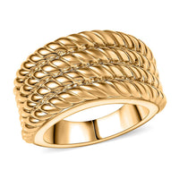 EverTrue Wave Ring in 18K YG Plated Bronze (Size 10.0)
