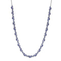 D'Joy Tanzanite 10.65 ctw Heart Necklace 18 Inches in Rhodium Over Sterling Silver - Sticky add to cart bar