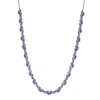 D'Joy Tanzanite 10.65 ctw Heart Necklace 18 Inches in Rhodium Over Sterling Silver