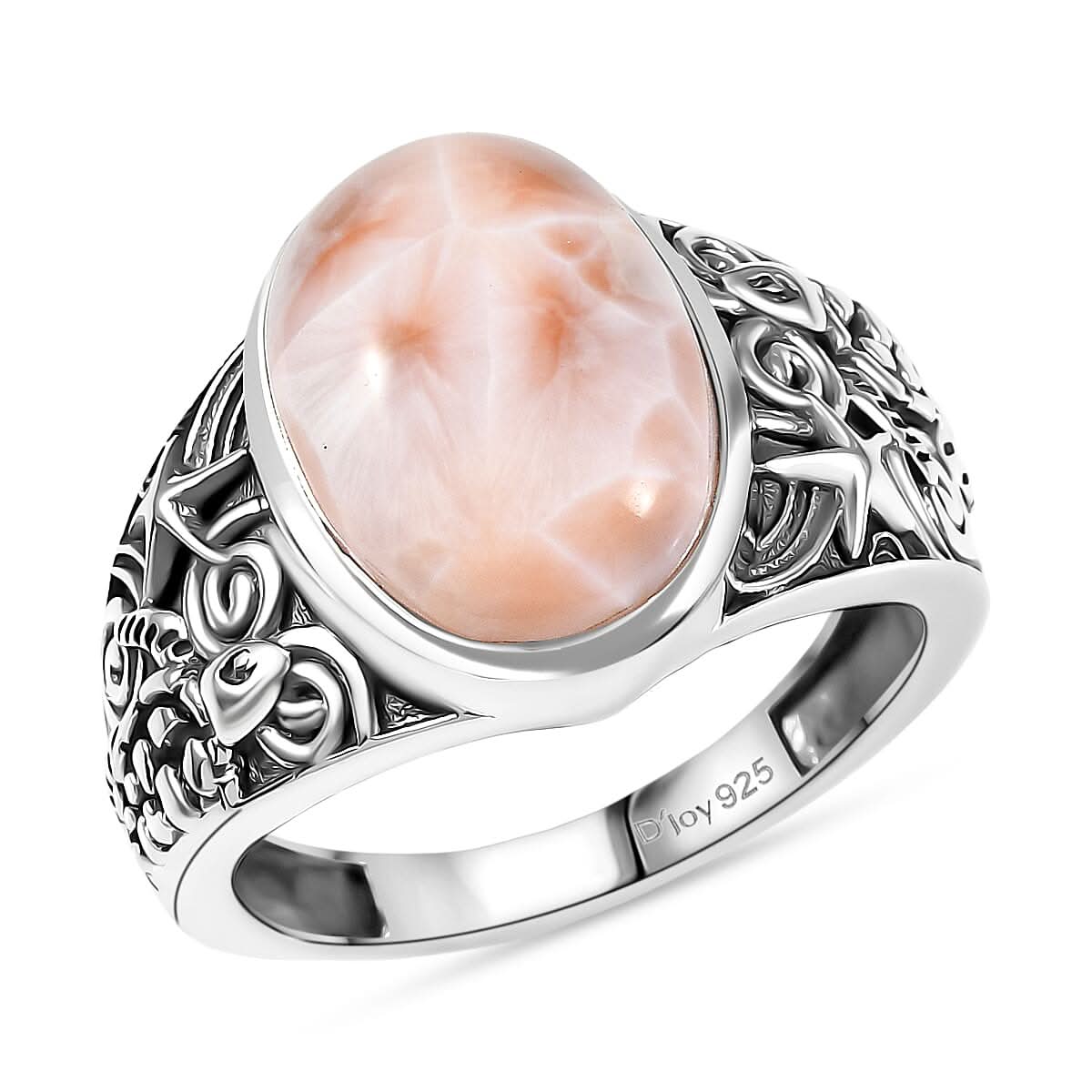 D’Joy Artisan Crafted Natrolite 5.80 ctw Turtle Ring in Sterling Silver (Size 10.0)
