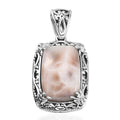 D'Joy Artisan Crafted Pink Natrolite 7.50 ctw Turtle Pendant without Chain in Sterling Silver - Sticky add to cart bar
