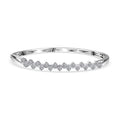 Luxuriant Lab Grown Diamond G-H SI 2.20 ctw Rolling Waves Bangle Bracelet in Rhodium Over Sterling Silver (7.25 In) - Sticky add to cart bar