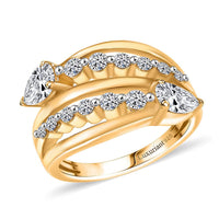 Luxuriant Lab Grown Diamond Ring in 18K Vermeil YG Over Sterling Silver (Size 10.0) 1.50 ctw