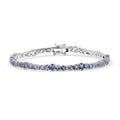 D'Joy Tanzanite, White Zircon Bracelet in Rhodium Over Sterling Silver (6.50 In) 7.50 ctw - Sticky add to cart bar