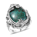 Ever True Chrysocolla 19.50 ctw Nature Nest Ring in Platinum Bond (Size 10.0) - Sticky add to cart bar