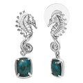 D'Joy Chrysocolla 3.50 ctw Seahorse Dreams Earrings in Platinum Over Sterling Silver - Sticky add to cart bar