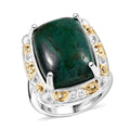 Ever True Chrysocolla Sea Shell Ring 18K YG Plated and Platinum Bond (Size 10.0) 16.75 ctw - Sticky add to cart bar