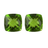 Chartreuse Quartz Set of 2 (Cush 8x8 mm) 4.24 ctw Loose Gemstone