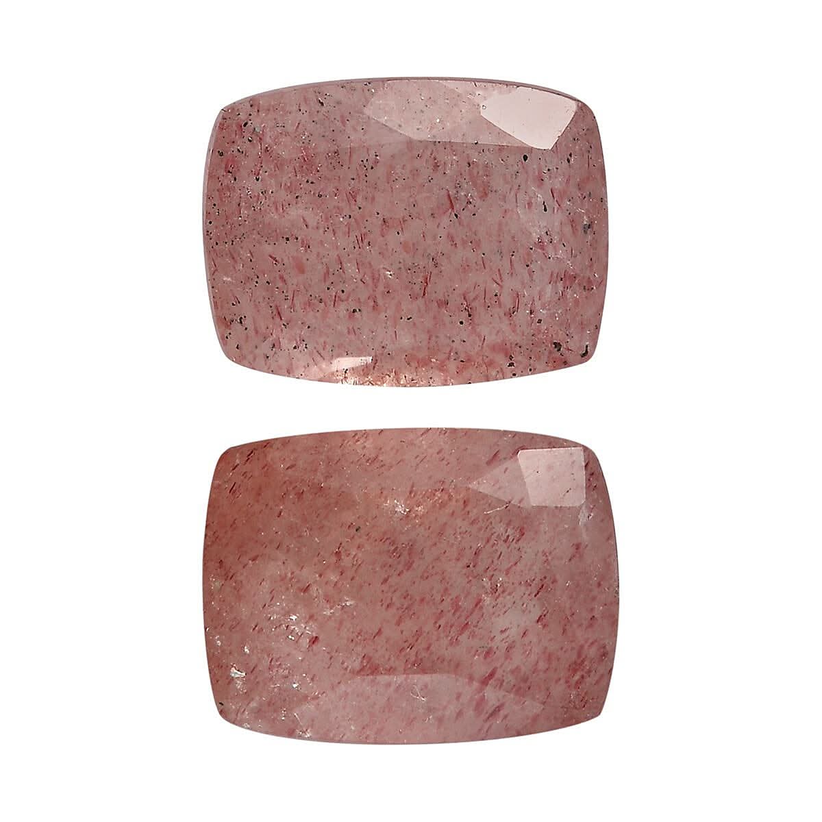Cherry Quartz Set of 2 (Cush 8x6 mm) 2.42 ctw Loose Gemstone
