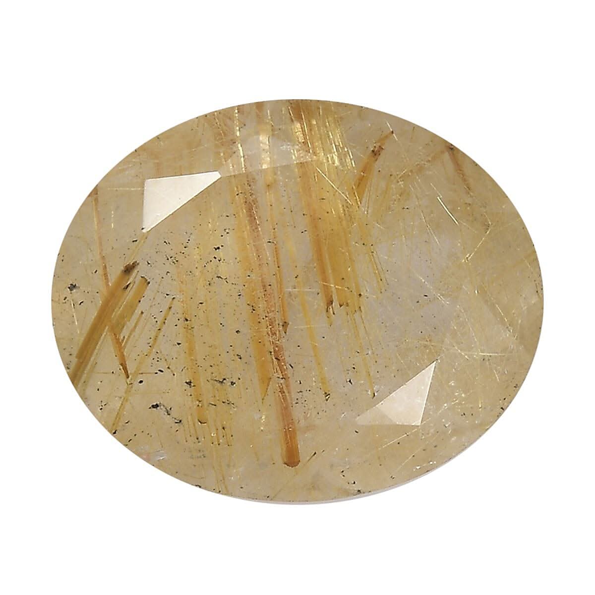 AA Golden Rutilated Quartz (Ovl 11x9 mm) 2.70 ctw Loose Gemstone