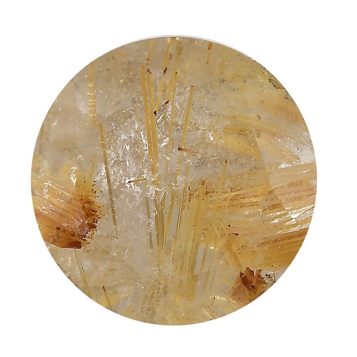AA Golden Rutilated Quartz (Rnd 11 mm) 3.97 ctw Loose Gemstone
