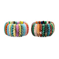 Wavy Carved Multi-Stone 557.25 ctw Stretch Bracelet (6-7In) - Sticky add to cart bar