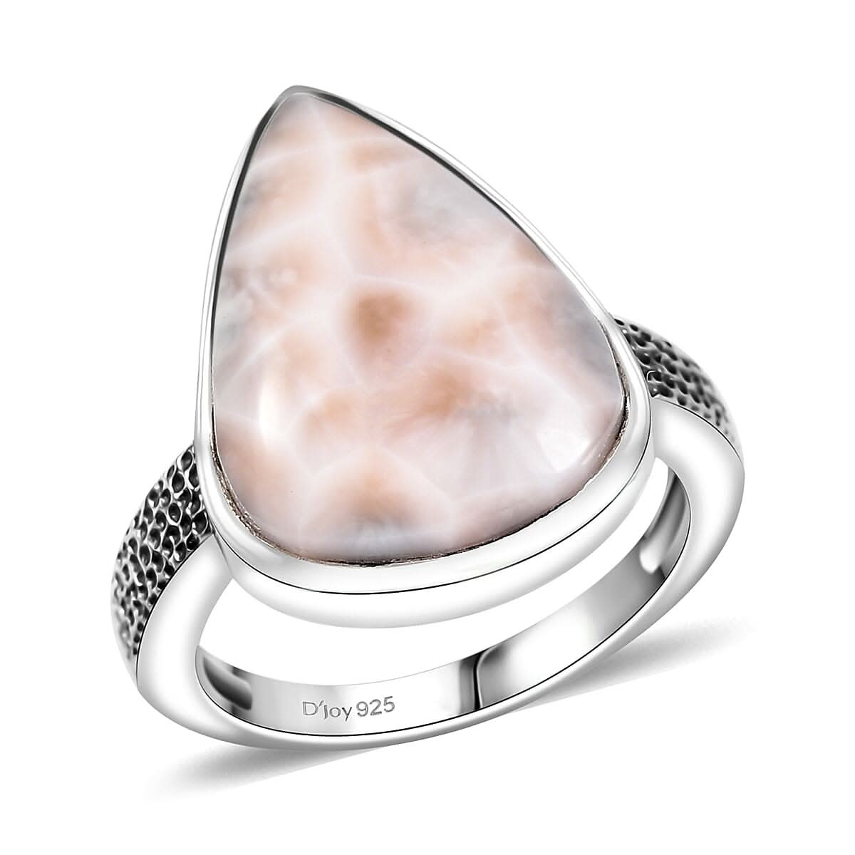 D'Joy Artisan Crafted Natrolite Shark Teeth Ring in Sterling Silver (Size 10.0) (Del. in 10-12 Days) 10.00 ctw