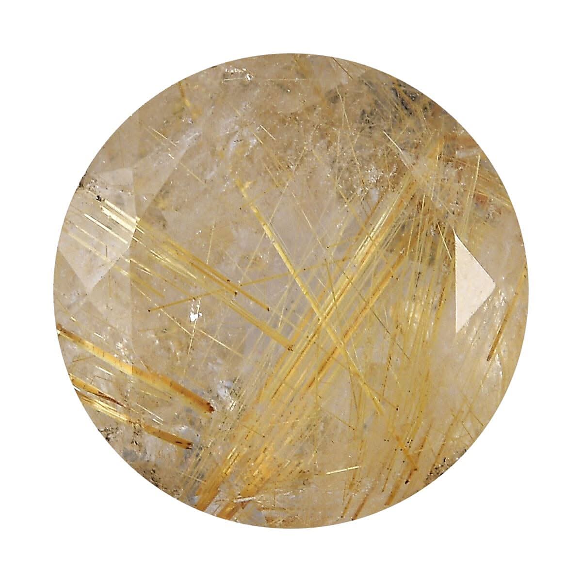 Golden Rutilated Quartz (Rnd 11 mm) 3.60 ctw Loose Gemstone
