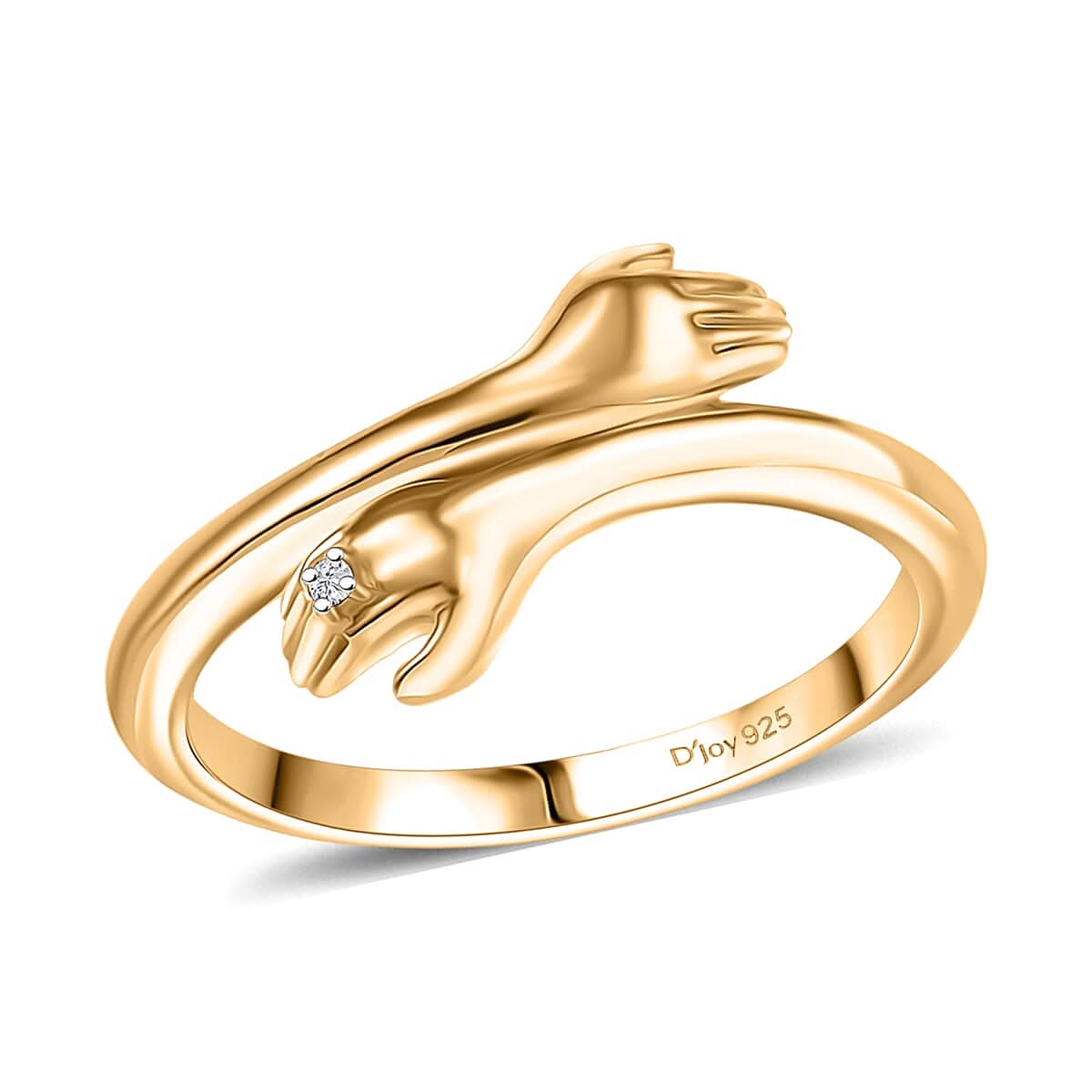 D'Joy Diamond Accent Ring in 18K Vermeil Yellow Gold Over Sterling Silver (Size 10.0)