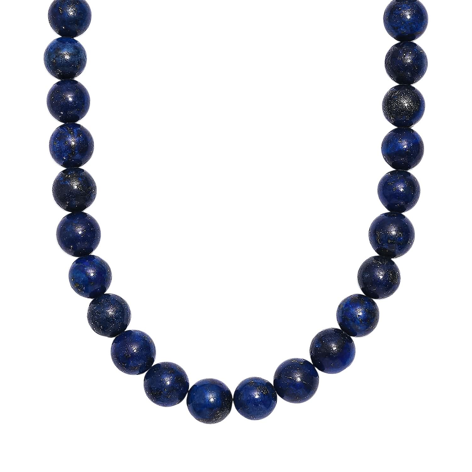 Karis Lapis Lazuli Beaded 361.00 ctw Necklace 18 Inches in Platinum Bond