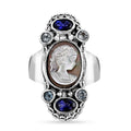 Sajen Silver Gray Cameo, Multi Gemstone Ring in Sterling Silver (Size 8.0) 4.50 ctw - Sticky add to cart bar
