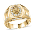 Premium Tanzania Yellow Zircon and White Zircon 1.90 ctw Ring in 18K Vermeil Yellow Gold Over Sterling Silver (Size 12.0) - Sticky add to cart bar