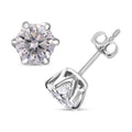D'Joy Moissanite 1.60 ctw Crown Stud Earrings in Rhodium Over Sterling Silver - Sticky add to cart bar