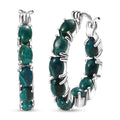 EverTrue Chrysocolla 10.75 ctw Hoop Earrings in Platinum Bond - Sticky add to cart bar