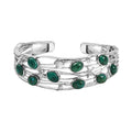 EverTrue Chrysocolla Sea Life Cuff Bracelet 14.70 ctw in Platinum Bond (7.25 In) - Sticky add to cart bar