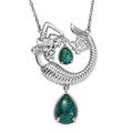 EverTrue Chrysocolla 8.50 ctw Mermaid’s Melody Necklace in Platinum Bond and Stainless Steel 18 Inches - Sticky add to cart bar