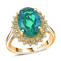 Ever True Peacock Quartz (Triplet) and Multi Gemstone 6.65 ctw Peacock Feathers Ring 18K YG Plated (Size 10.0) - Sticky add to cart bar