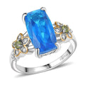 Ever True Caribbean Quartz, Multi Gemstone Ring in 18K YG Plated and Platinum Bond (Size 10.0) 5.70 ctw - Sticky add to cart bar