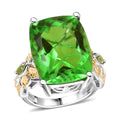 Ever True Chartreuse Quartz, Peridot Butterfly Ring in 18K YG Plated and Platinum Bond (Size 10.0) 21.40 ctw - Sticky add to cart bar