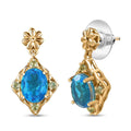 EverTrue Caribbean Quartz (Triplet) and Peridot 4.40 ctw Floral Earrings in 18K YG Plated - Sticky add to cart bar