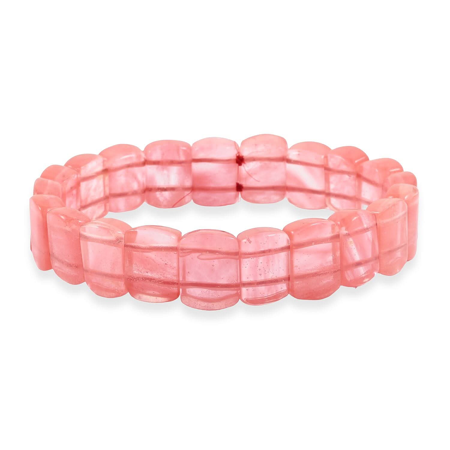 Cherry Quartz 103.50 ctw Mini Section Stretch Bracelet