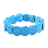 Puffy Dome Magnesite Turquoise 192.45 ctw Stretch Bracelet