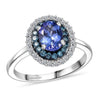 Tanzanite & Lab Grown Blue Diamond