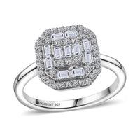 Luxuriant Lab Grown Diamond Ring in Rhodium Over Sterling Silver (Size 10.0) 0.50 ctw