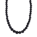 Thai Black Spinel 170.00 ctw Beaded Necklace in Rhodium Over Sterling Silver 18 -20 Inches - Sticky add to cart bar