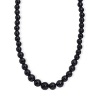 Thai Black Spinel 170.00 ctw Beaded Necklace in Rhodium Over Sterling Silver 18 -20 Inches