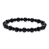 Thai Black Spinel 150.00 ctw Beaded Stretch Bracelet