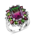 Ever True Watermelon Quartz, Multi Gemstone Ring in Platinum Bond (Size 10.0) 10.25 ctw - Sticky add to cart bar
