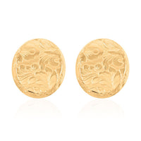 Italian Antique Stencil Earrings in 10K Yellow Gold 2.6 Grams
