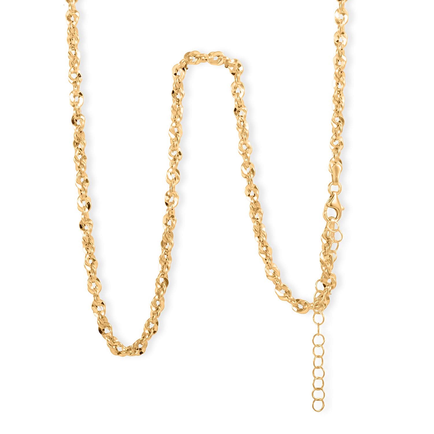 Italian 3.5mm Spirali Rope Chain Necklace in 10K Yellow Gold 4.90 Grams 18 Inches