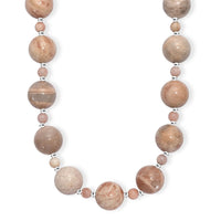 Multi Moonstone 473.00 ctw Beaded Necklace in Platinum Bond 18 Inches