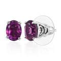 D'Joy African Lilac Quartz (Triplet) 3.00 ctw Stud Earrings in Platinum Over Sterling Silver - Sticky add to cart bar