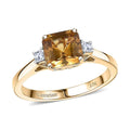 10K Yellow Gold AAA Golden Turkizite, Luxuriant Lab Grown Diamond (E-F, VS) Ring (Size 10.0) 1.75 ctw - Sticky add to cart bar