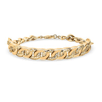 D'Joy Passport to Turkey Curb Link Chain in 18K Vermeil Yellow Gold Over Sterling Silver Bracelet (7.25 In) 19.70 Grams