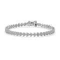 Luxuriant Lab Grown Diamond G-H SI 4.00 ctw Waves of Grace Bracelet in Rhodium Over Sterling Silver (7.25 In) - Sticky add to cart bar