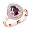 D'Joy AAA Radiant Ember Garnet and Diamond 1.65 ctw Sunburst Ring in 18K Vermeil Rose Gold Over Sterling Silver (Size 10.0) - Sticky add to cart bar