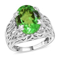 D’Joy Chartreuse Quartz Verdant Vines Ring in Platinum Over Sterling Silver (Size 10.0) 6.20 ctw - Sticky add to cart bar