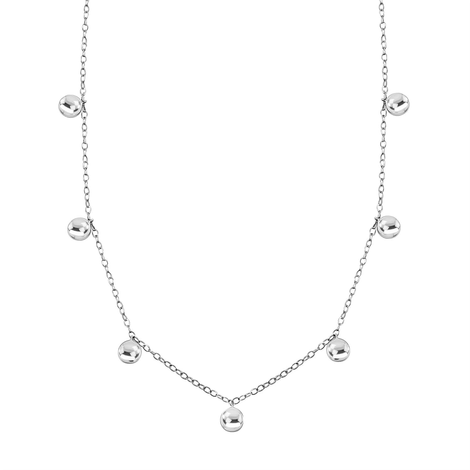 Rhapsody Coin Charm Necklace in 950 Platinum 5 Grams 18 Inches
