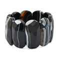 Faceted Oval Brazilian Black Agate 602.65 ctw Stretch Bracelet - Sticky add to cart bar